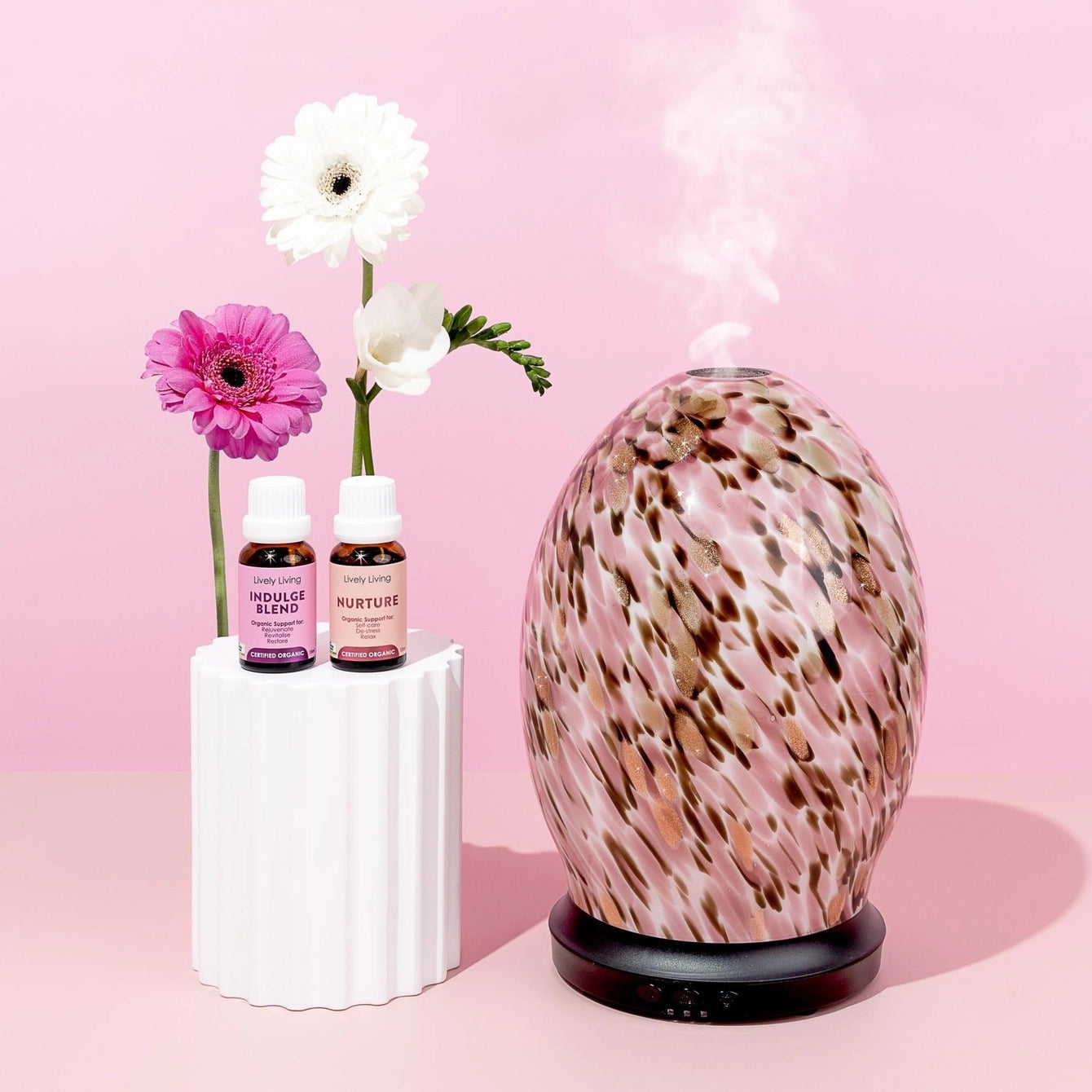 Aroma-Jewel Aromatherapy Diffuser - Pink & Brown
