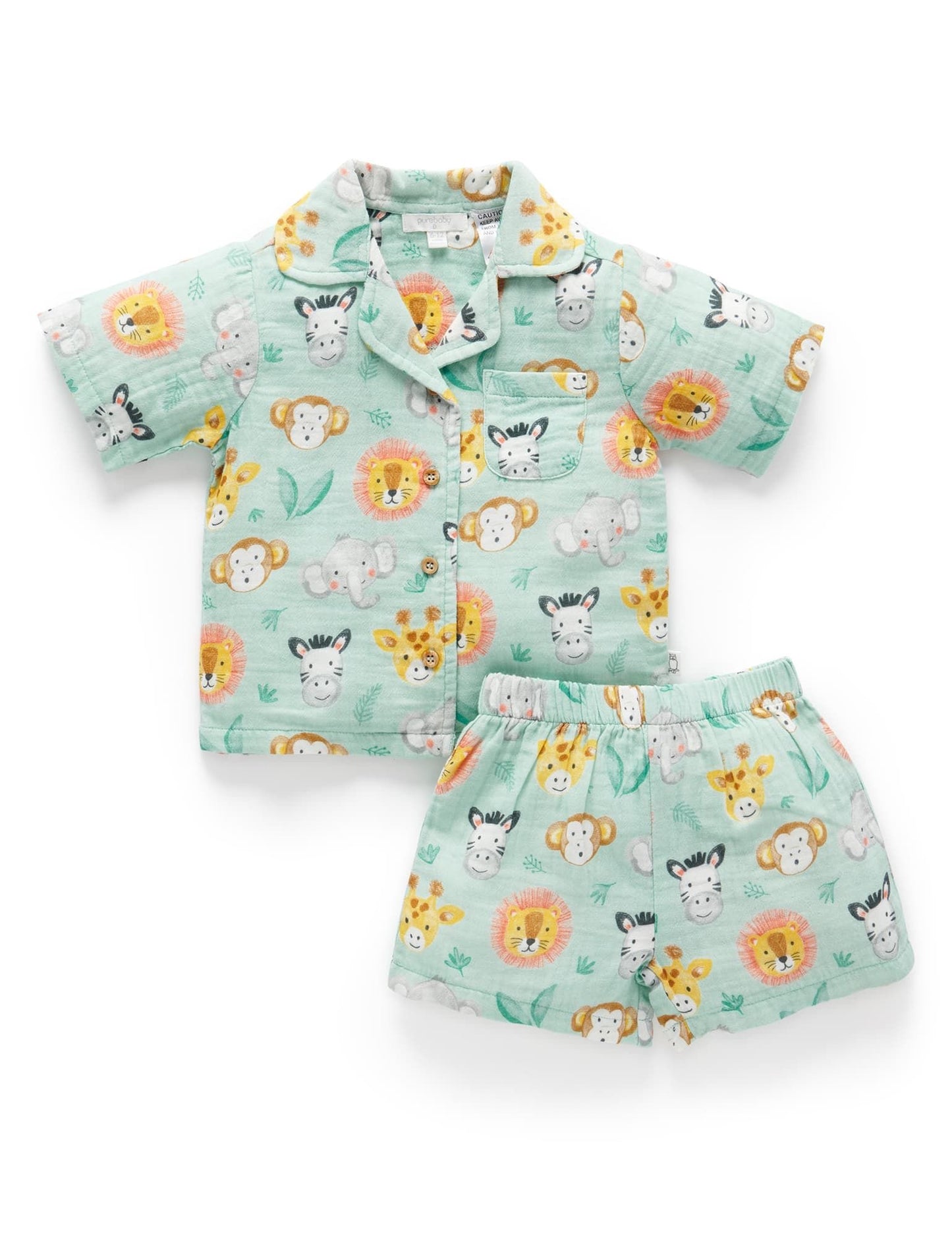 Safari Heads Short Crinkle PJ Set