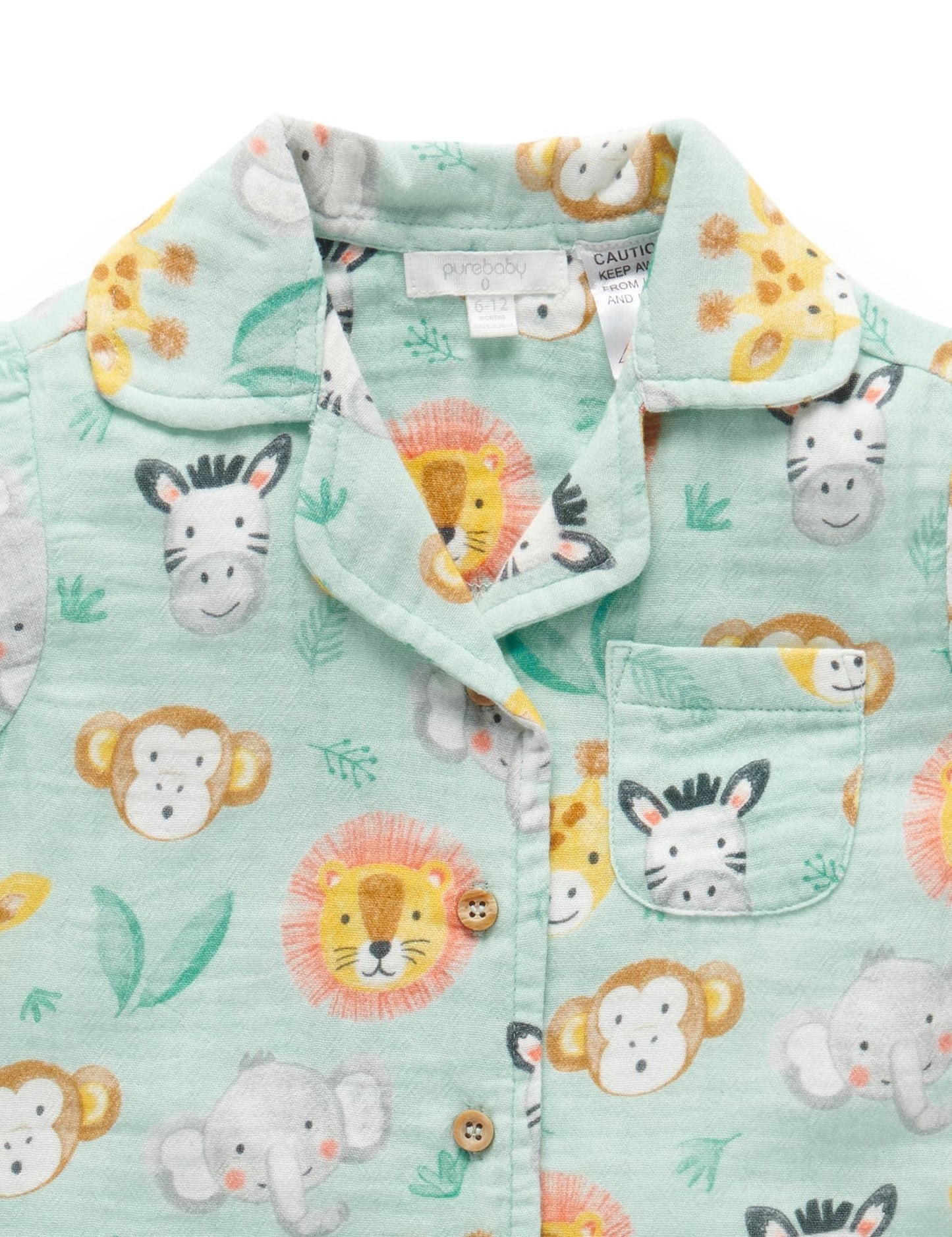 Safari Heads Short Crinkle PJ Set