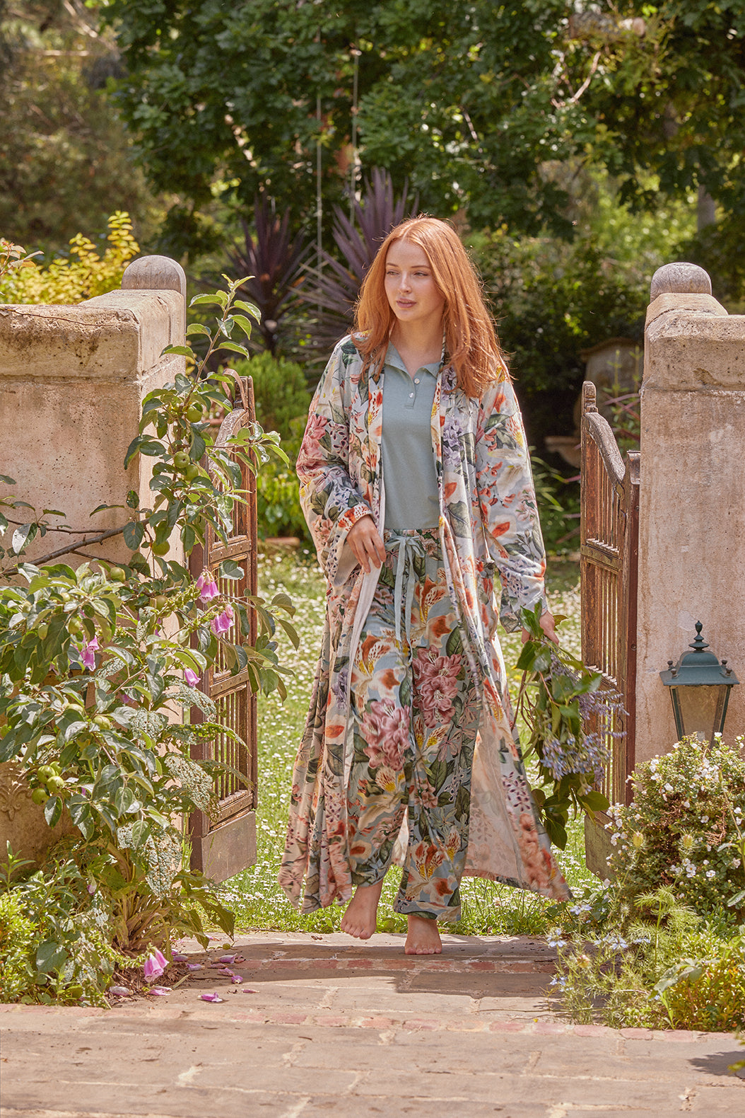 Flora Velour Robe