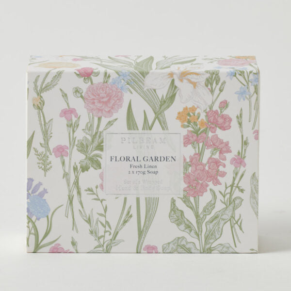 Floral Garden Scented Soap - Set of 2 (French Pear & Vanilla)