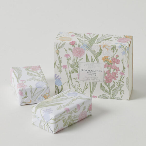 Floral Garden Scented Soap - Set of 2 (French Pear & Vanilla)