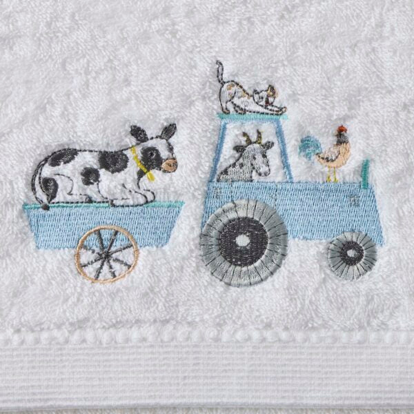 Bath Towel & Face Washer in Organza Bag - Farm Fun