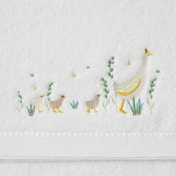 Bath Towel & Face Washer in Organza Bag - Paddling Ducks