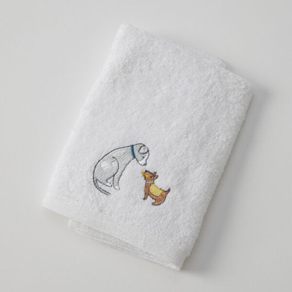 Bath Towel & Face Washer in Organza Bag - Puppy Play