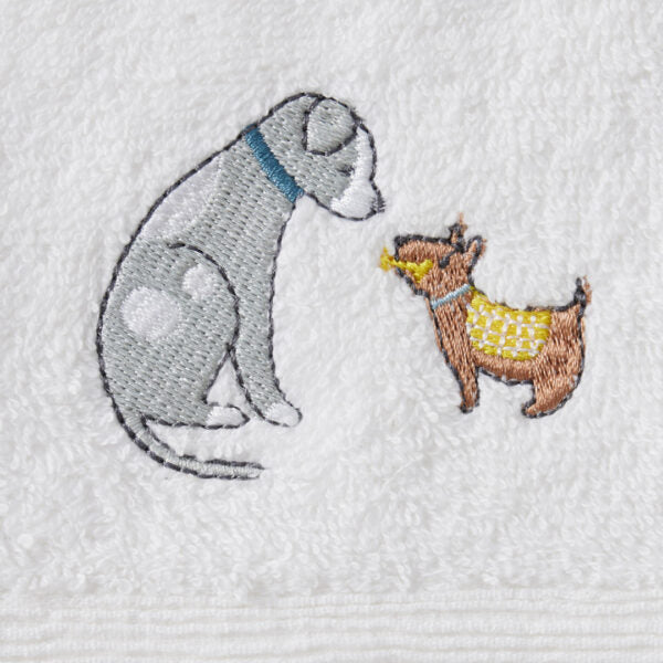 Bath Towel & Face Washer in Organza Bag - Puppy Play
