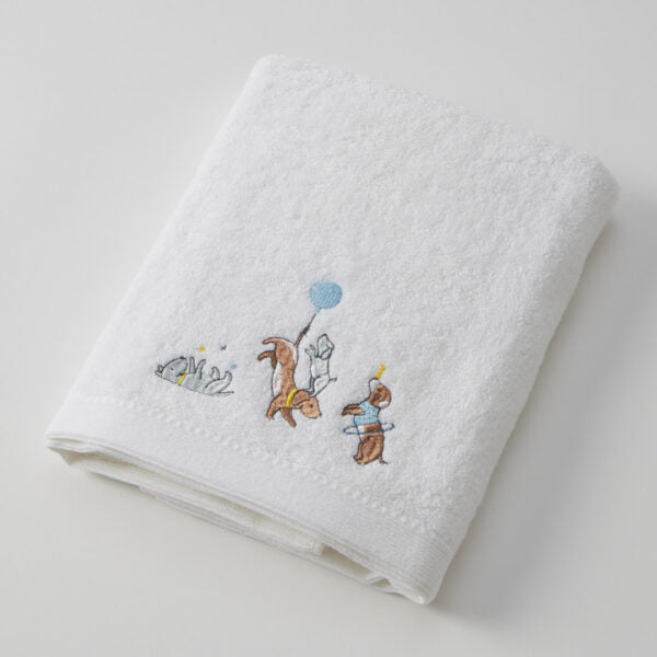 Bath Towel & Face Washer in Organza Bag - Puppy Play
