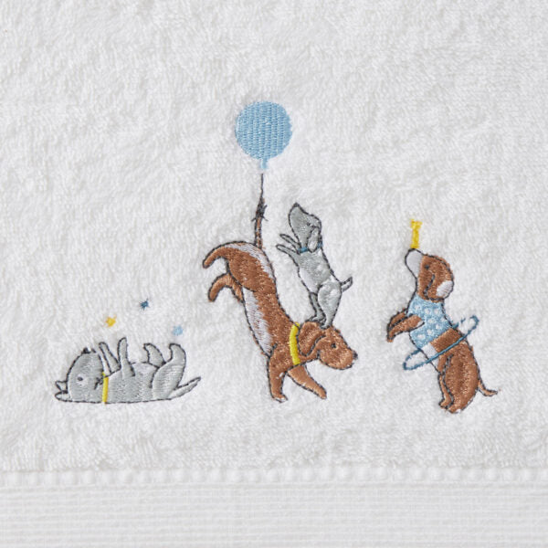 Bath Towel & Face Washer in Organza Bag - Puppy Play