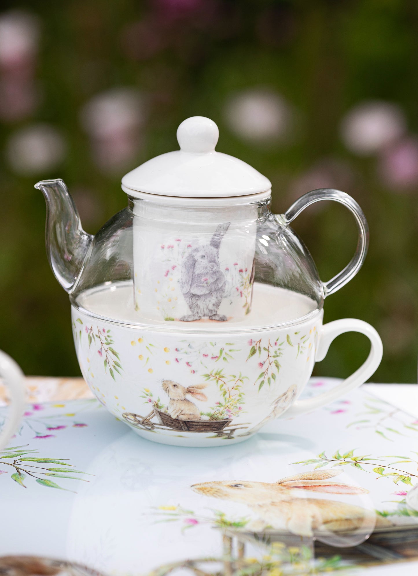 Bunny Tales - Glass Top Tea For One