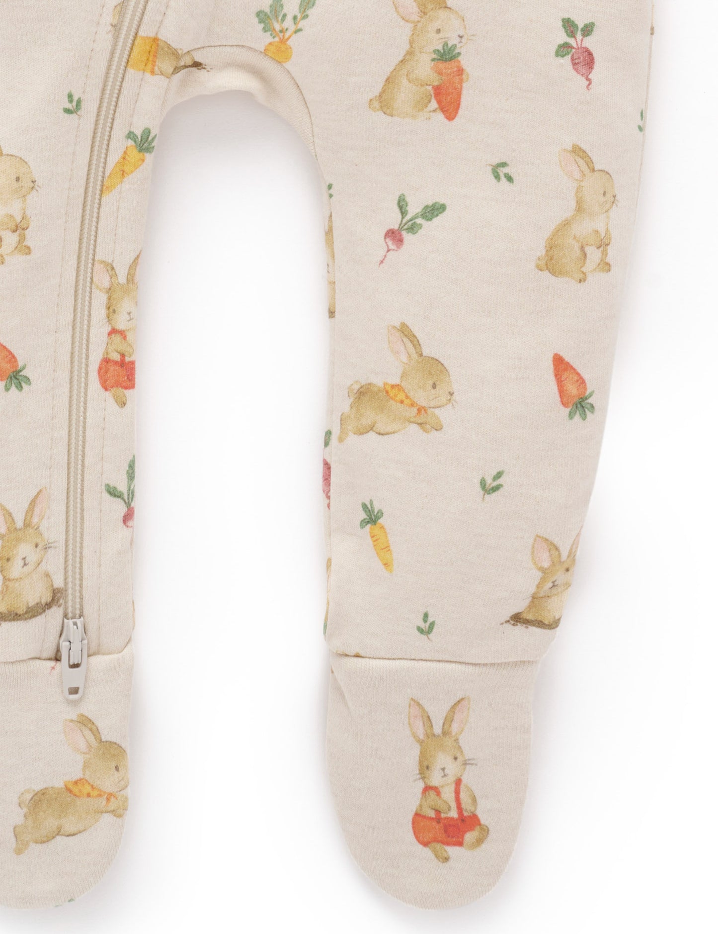 Bunny Printed Thick Zip Growsuit