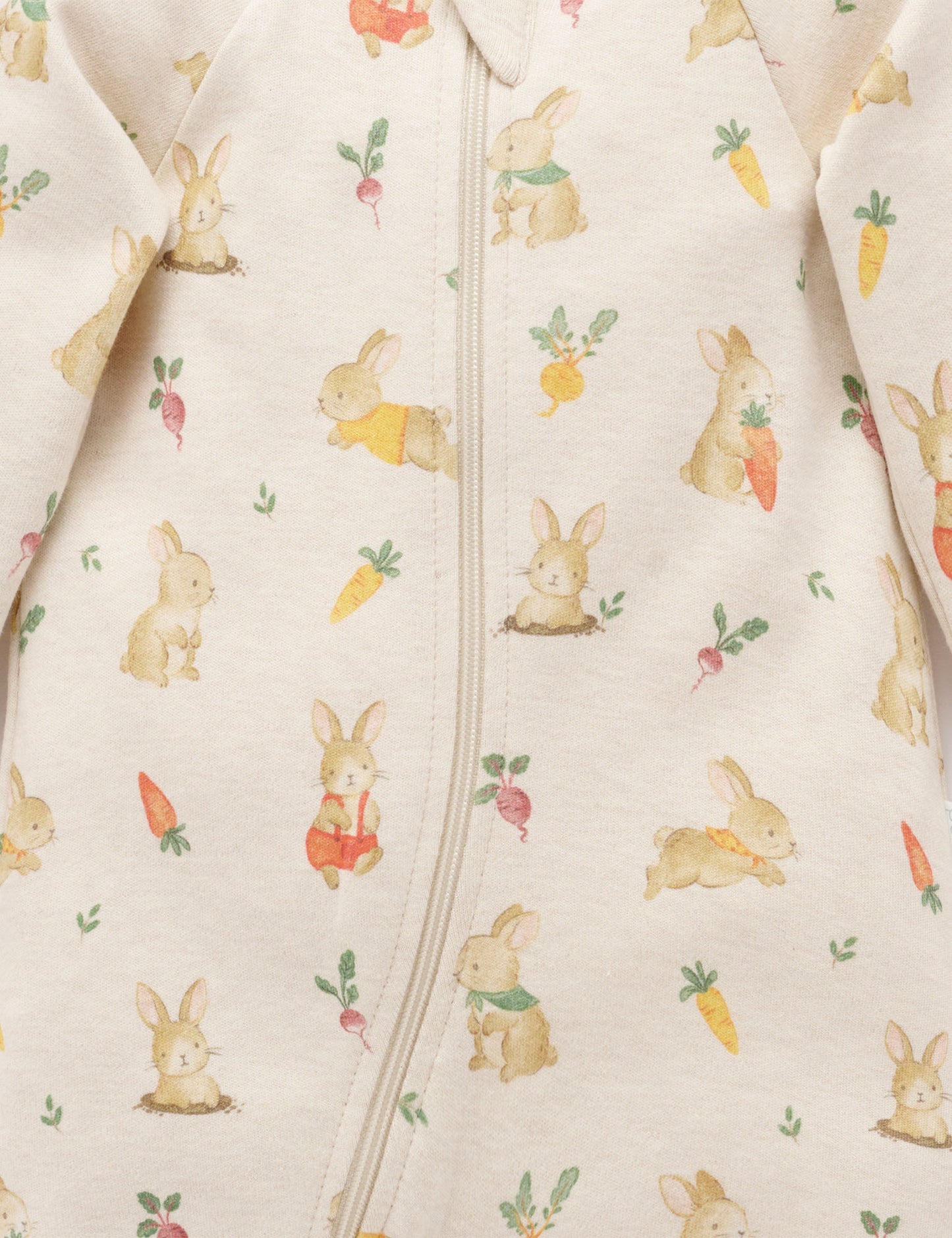 Bunny Printed Thick Zip Growsuit