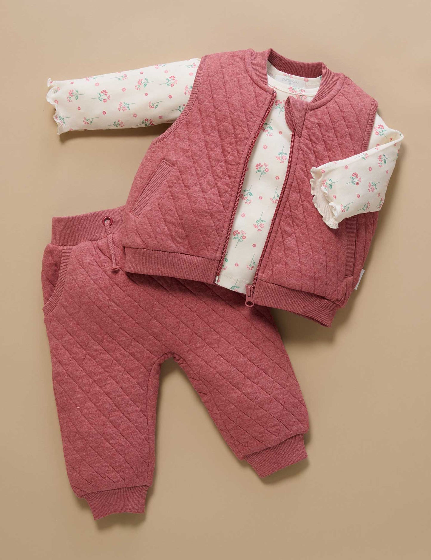 Pink Quilted Track Pants