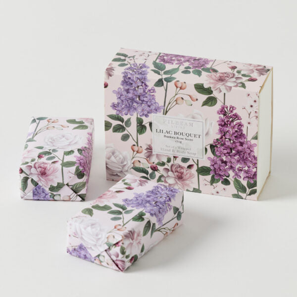 Lilac Bouquet Scented Soap - Set of 2 (French Linen Scent)