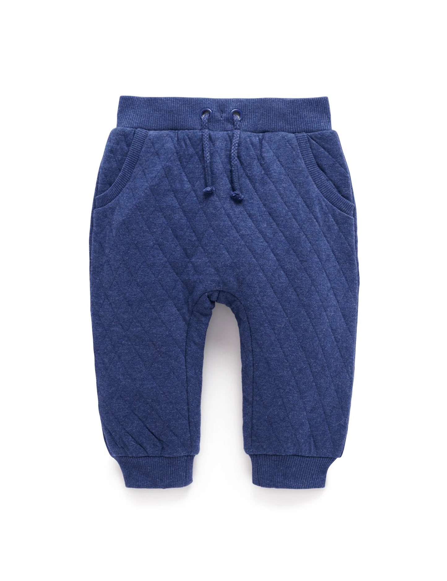 Navy Quilted Track Pants