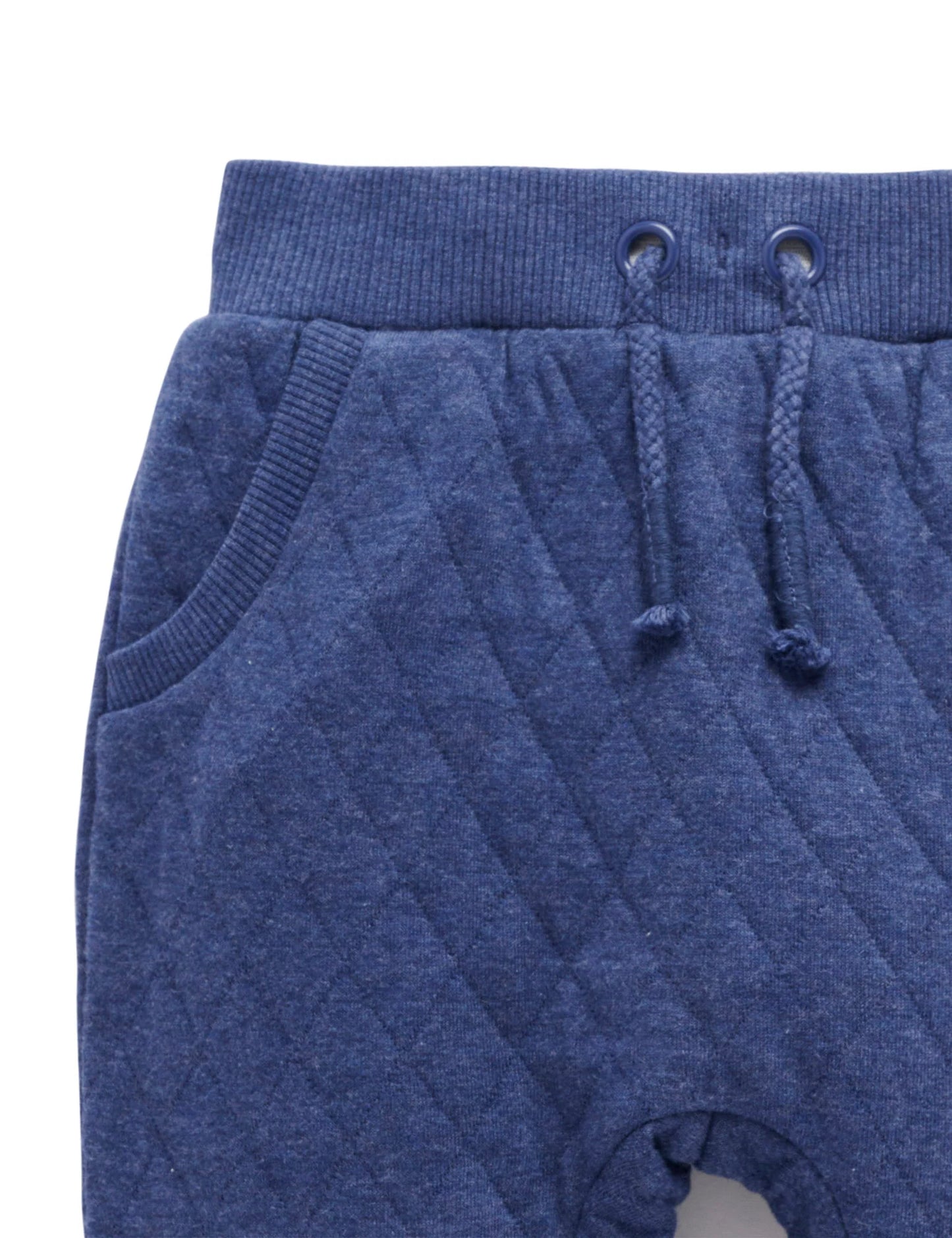 Navy Quilted Track Pants
