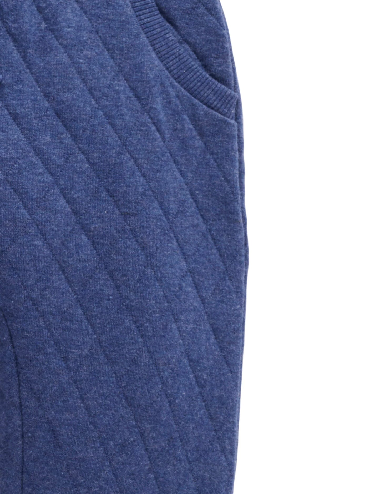 Navy Quilted Track Pants