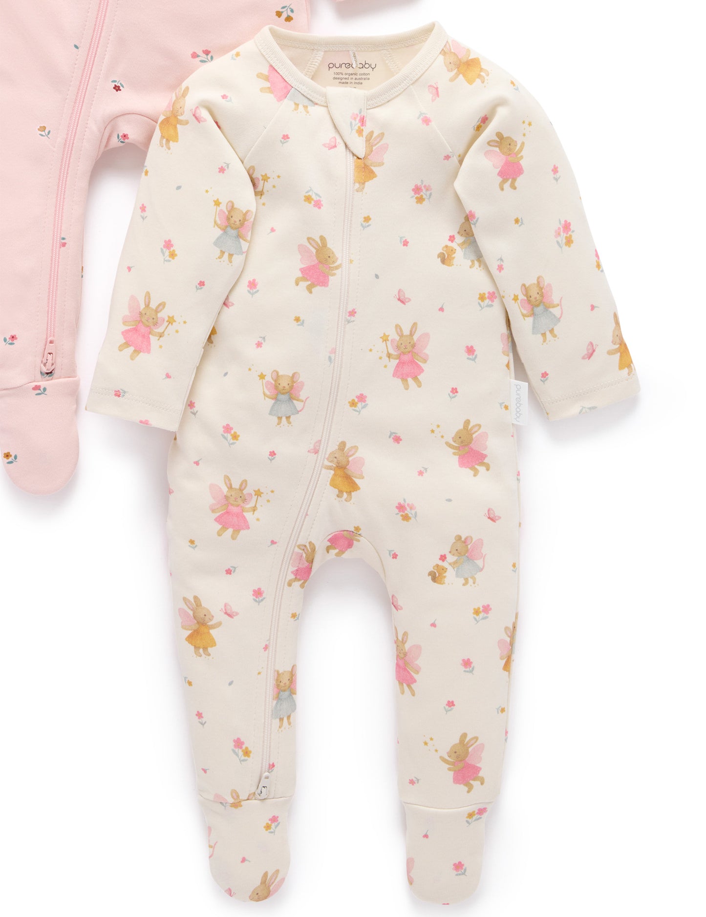 Woodland Little Fairies 2 Pack Zip Growsuits