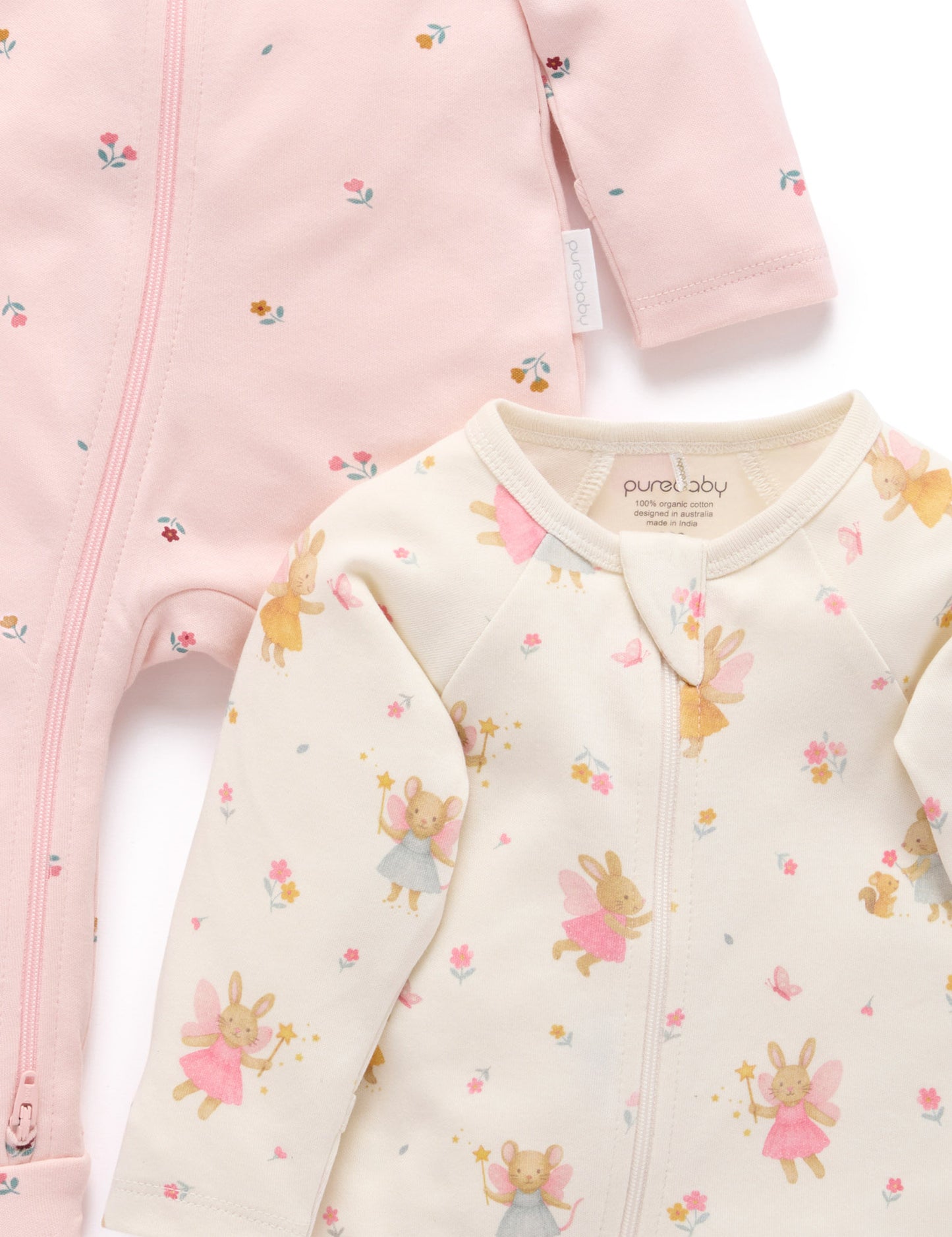 Woodland Little Fairies 2 Pack Zip Growsuits