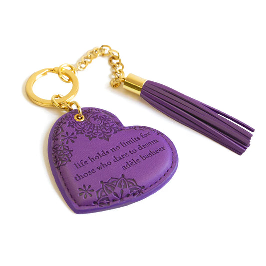 Faux Leather Key Chain - Violet