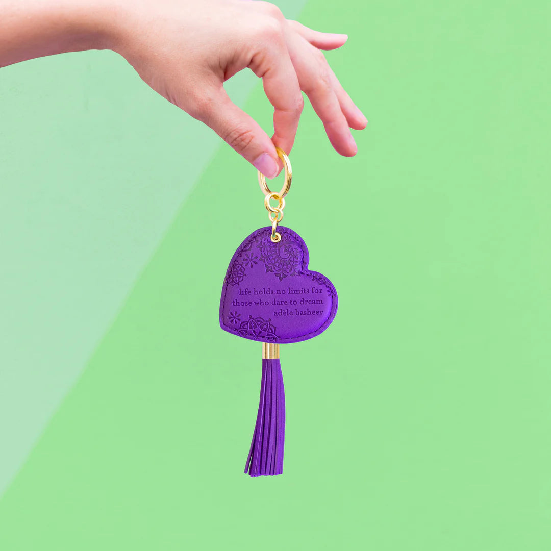 Faux Leather Key Chain - Violet