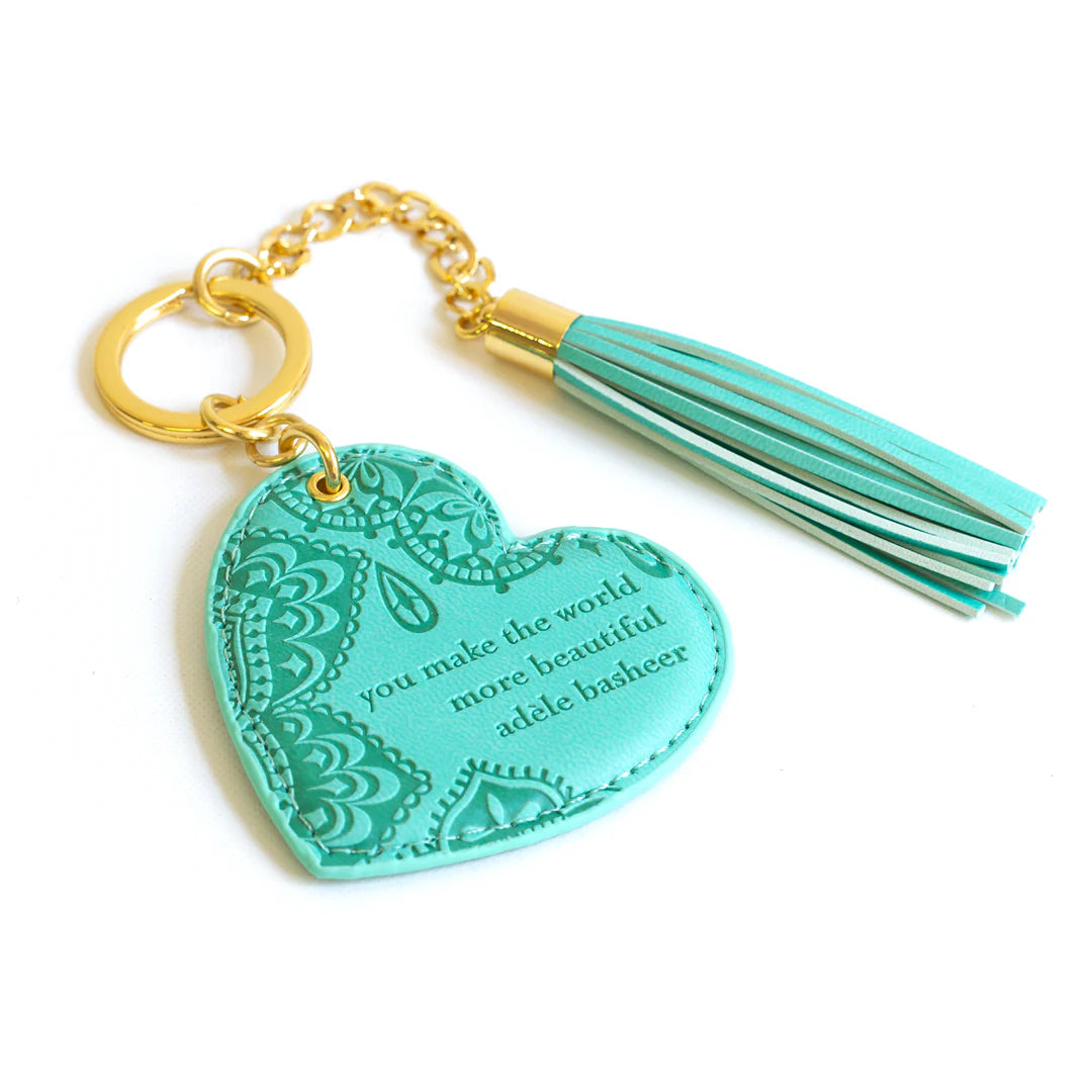 Faux Leather Key Chain - Tahitian Turquoise