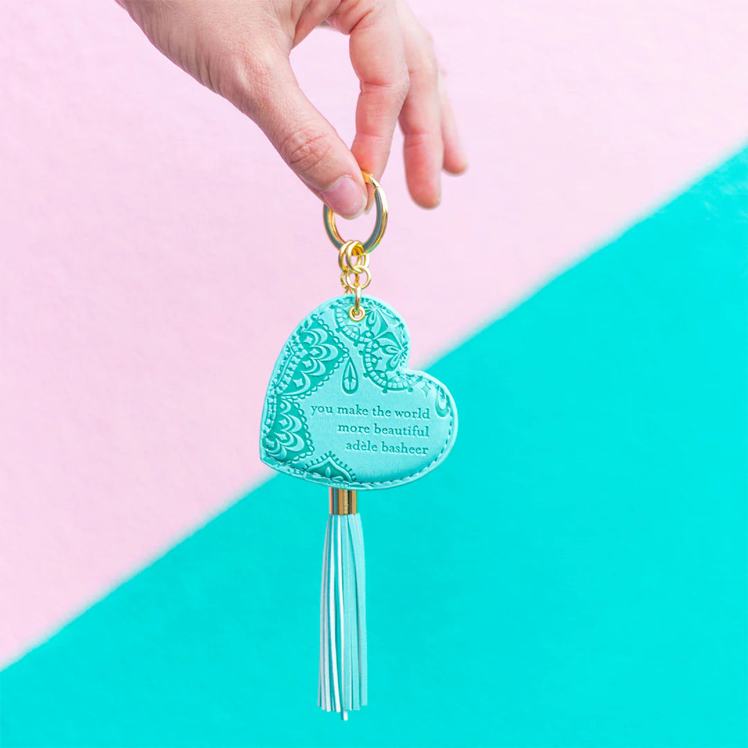 Faux Leather Key Chain - Tahitian Turquoise