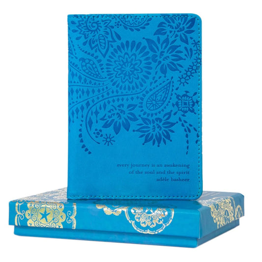 Faux Leather Passport Wallet - Amalfi Blue