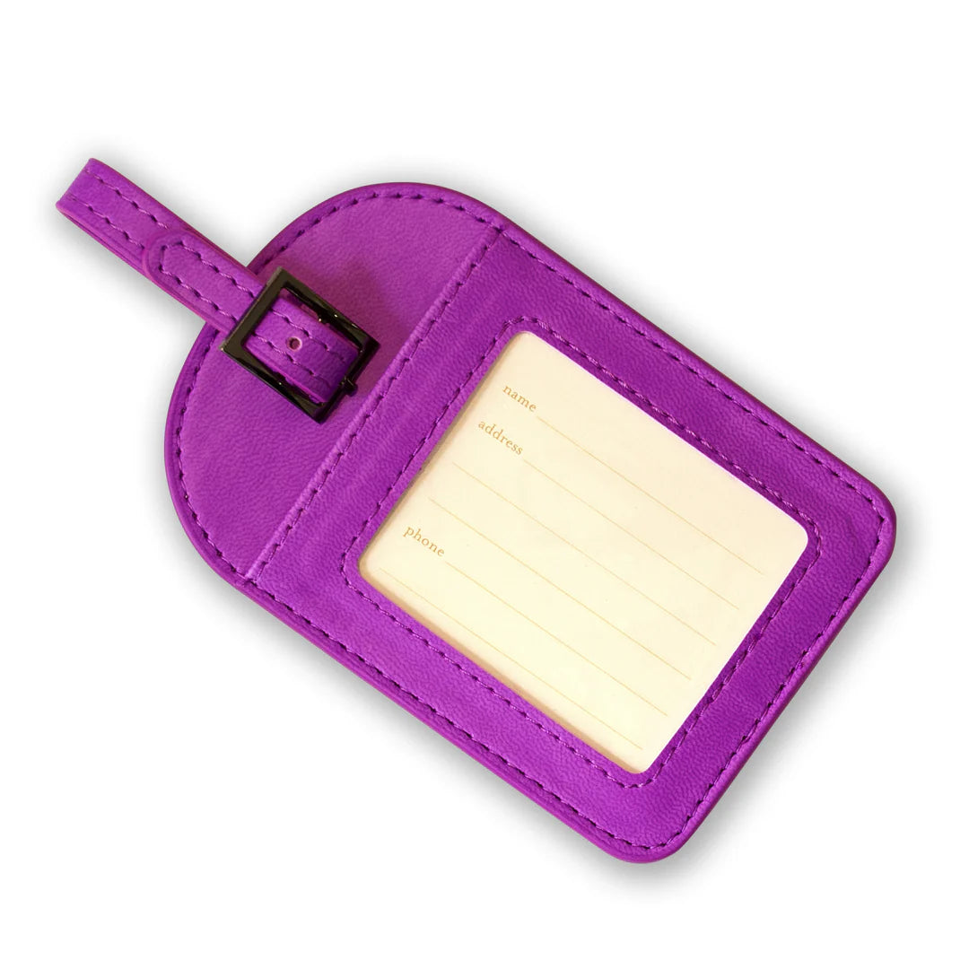 Faux Leather Luggage Tag - Berry Bliss