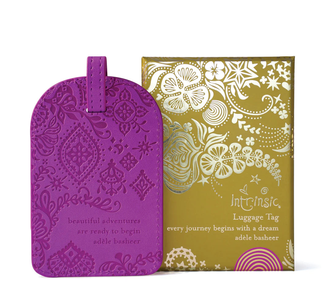 Faux Leather Luggage Tag - Berry Bliss
