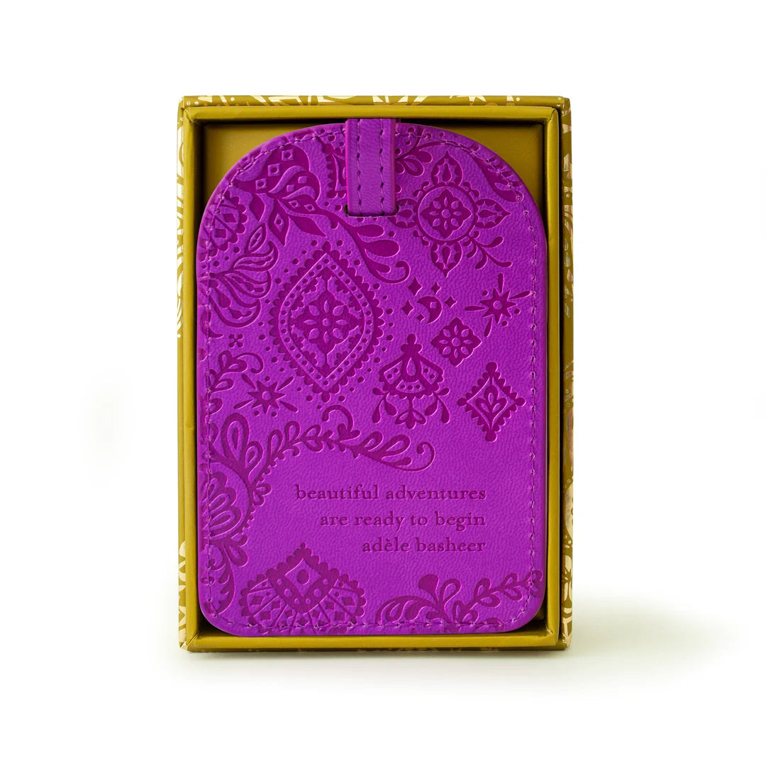 Faux Leather Luggage Tag - Berry Bliss