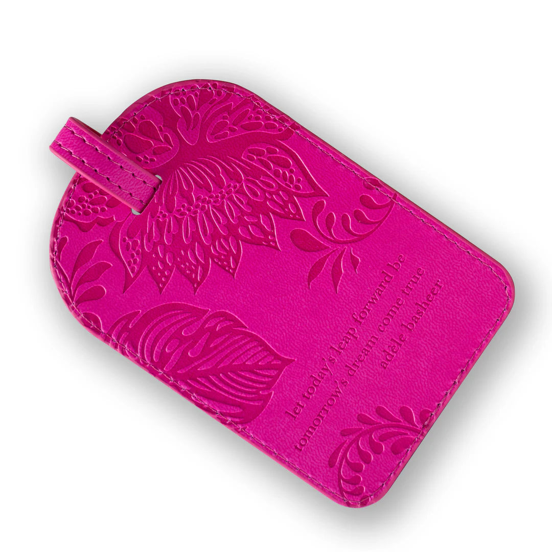 Faux Leather Luggage Tag - Positively Pink