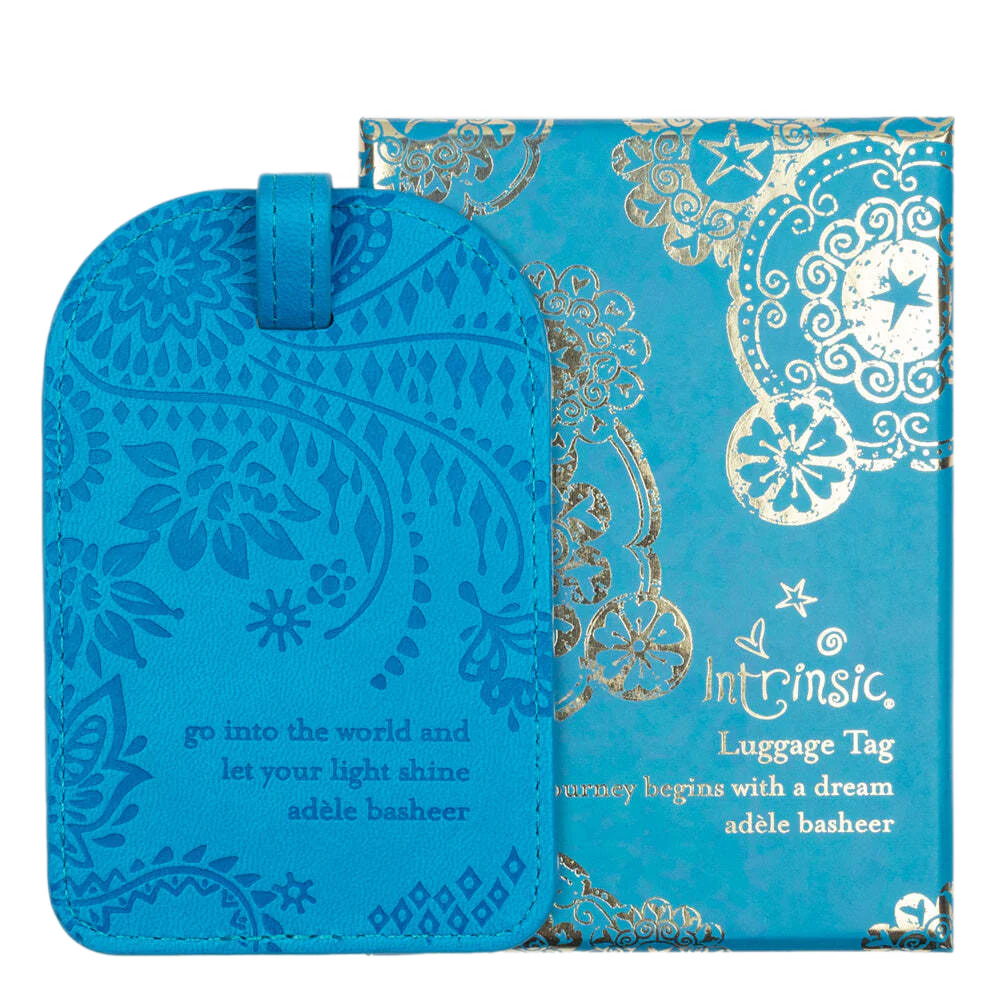 Faux Leather Luggage Tag - Amalfi Blue