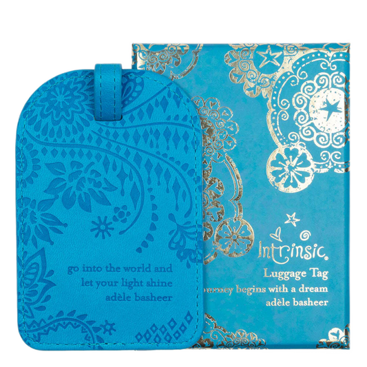Faux Leather Luggage Tag - Amalfi Blue