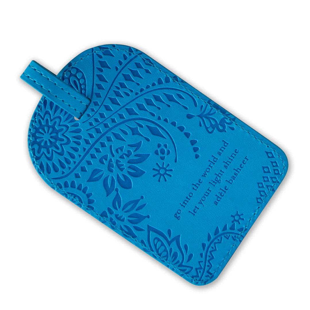 Faux Leather Luggage Tag - Amalfi Blue