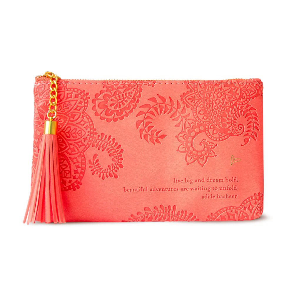 Faux Leather  Coin Purse - Peach