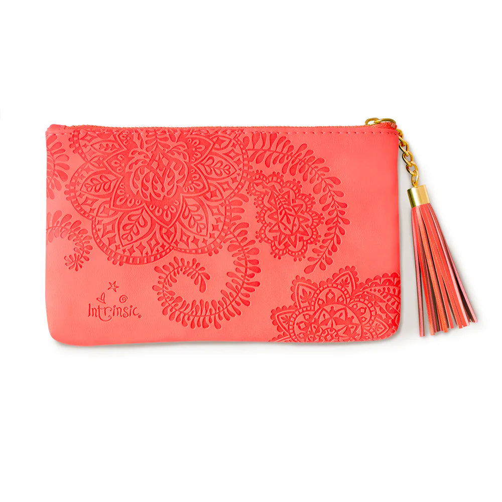 Faux Leather  Coin Purse - Peach