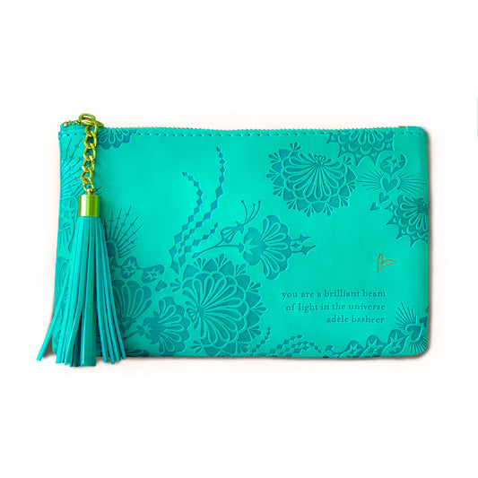 Faux Leather Coin Purse - Turquoise Twist