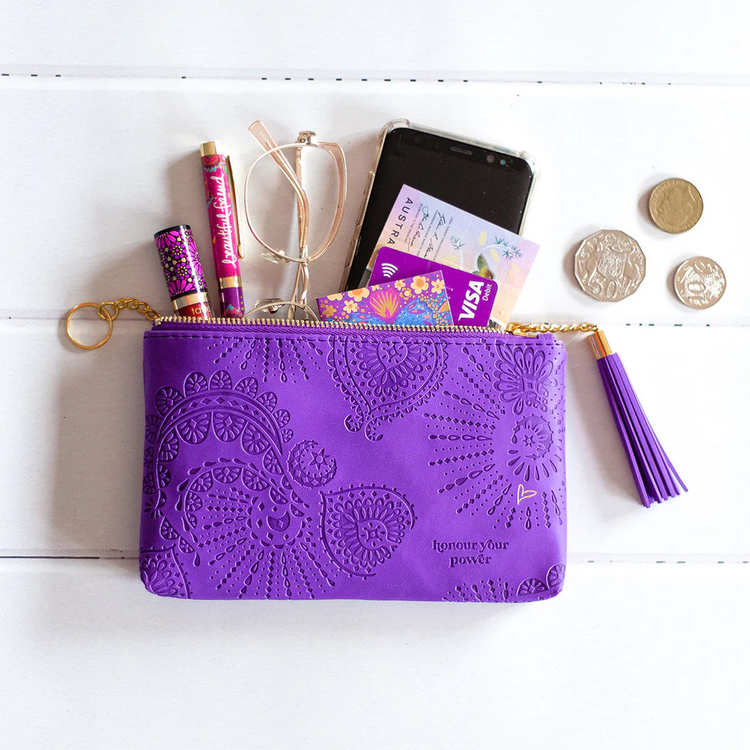 Faux Leather  Coin Purse - Violet