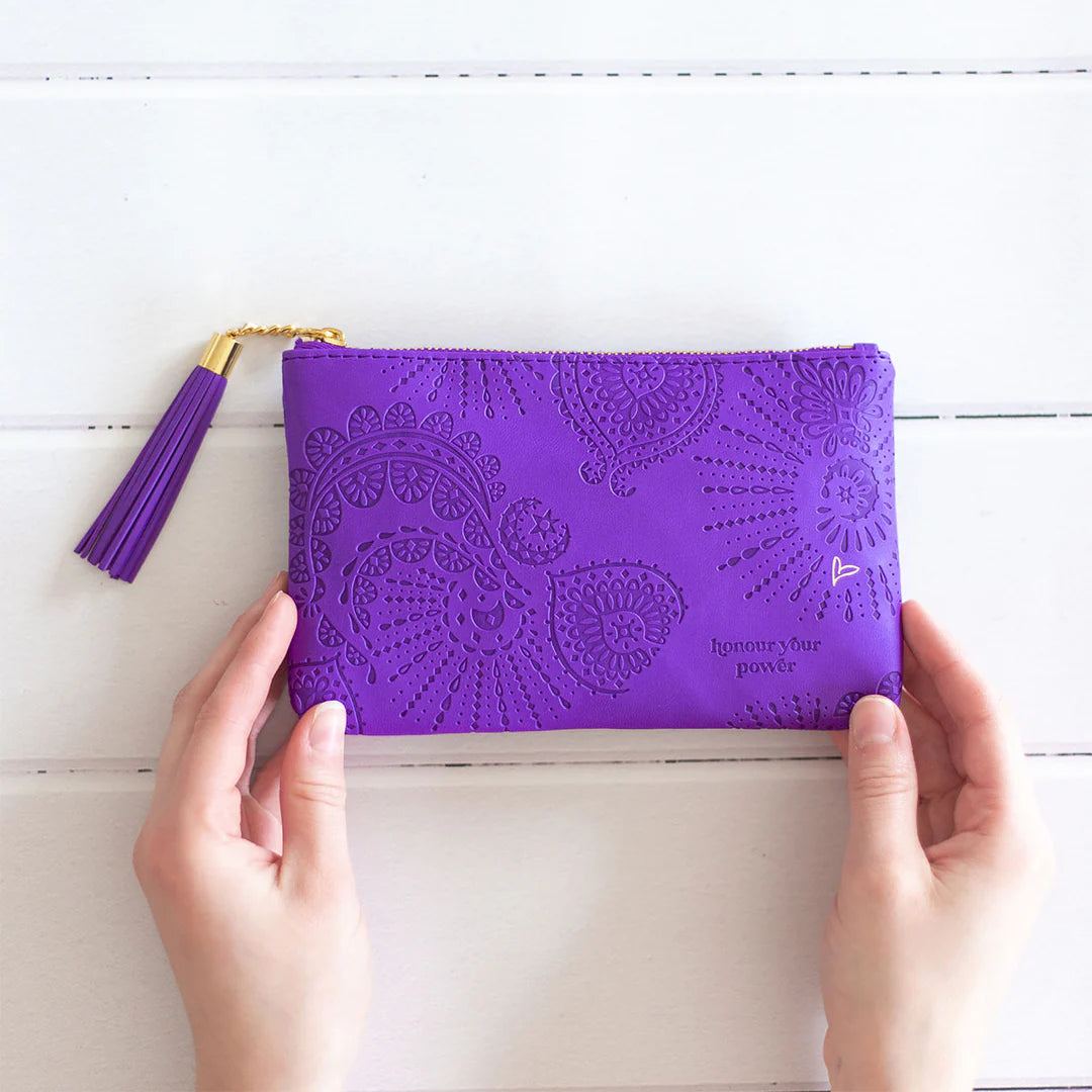 Faux Leather  Coin Purse - Violet