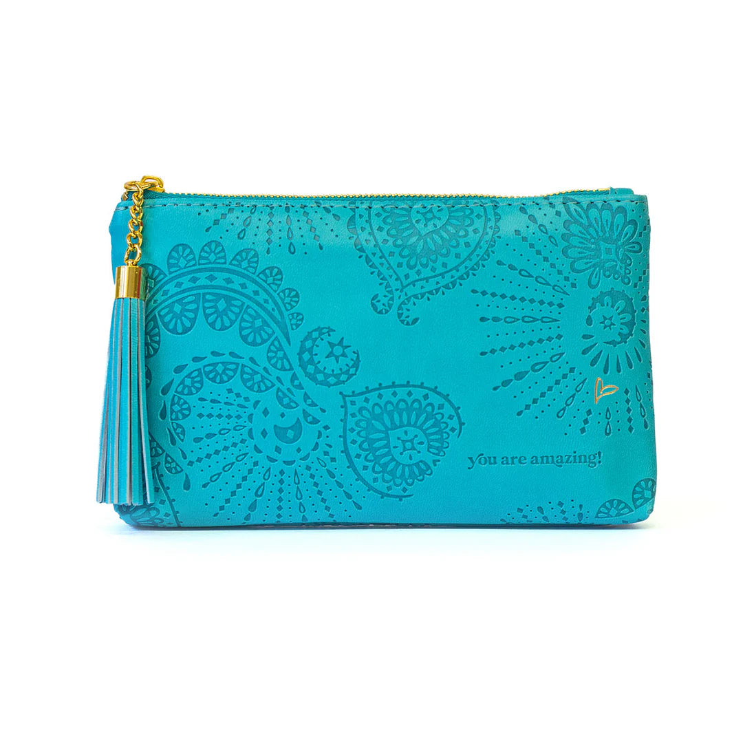 Faux Leather  Coin Purse - Azure Blue