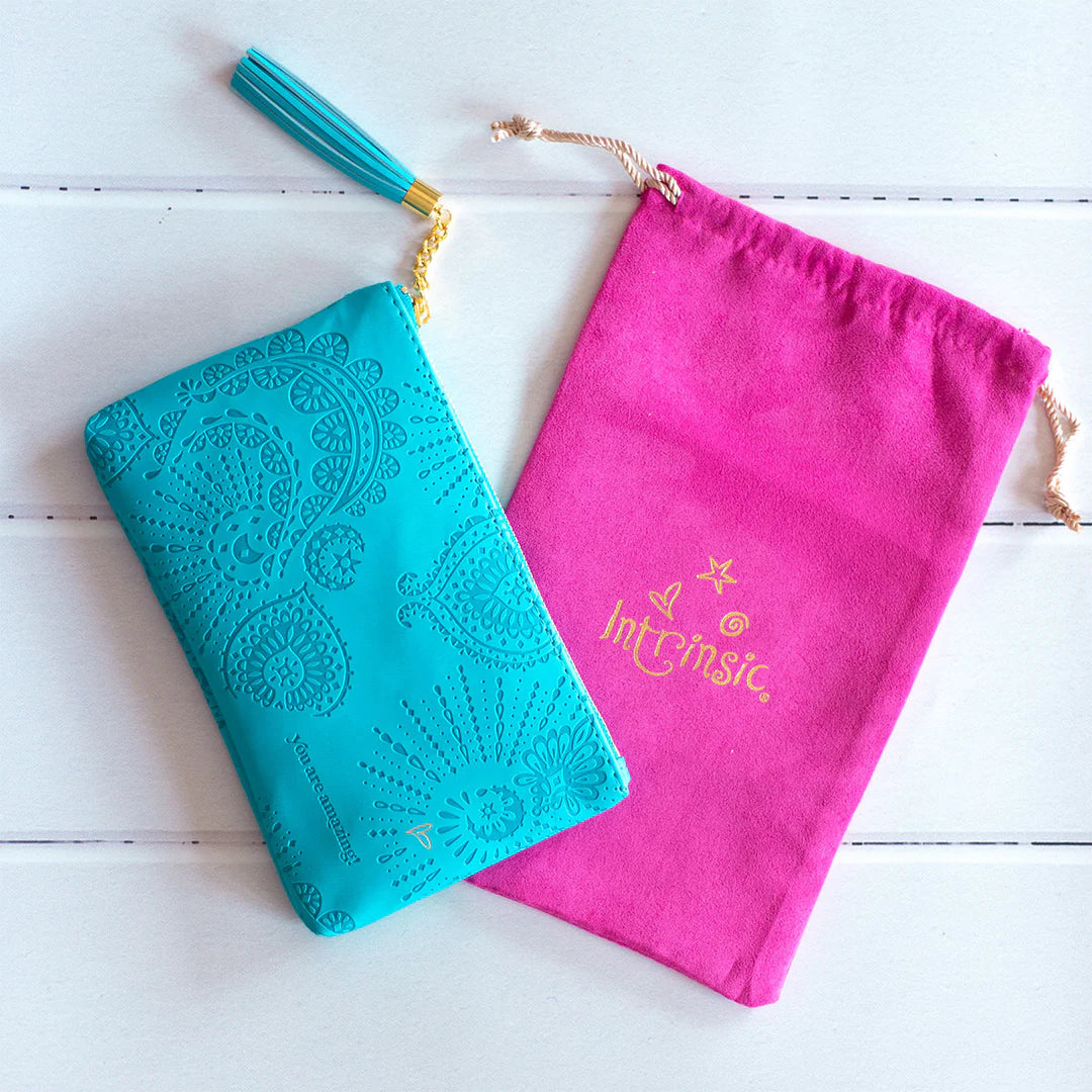 Faux Leather  Coin Purse - Azure Blue