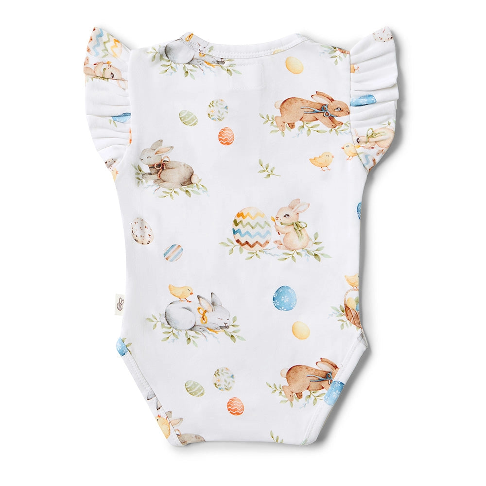 Flopsy Bunnies Short Sleeve Organic Bodysuit with Frill