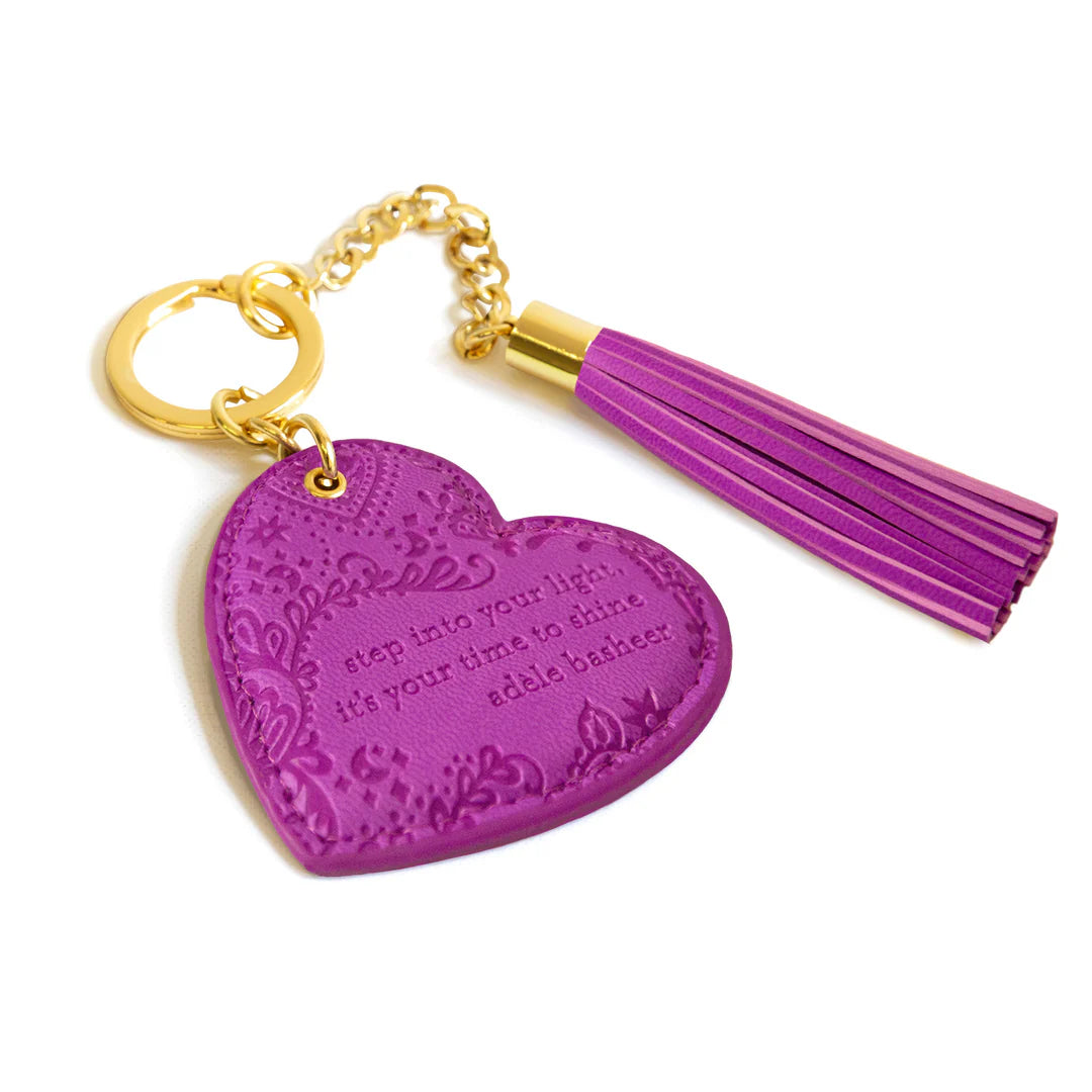 Faux Leather Key Chain - Berry Bliss