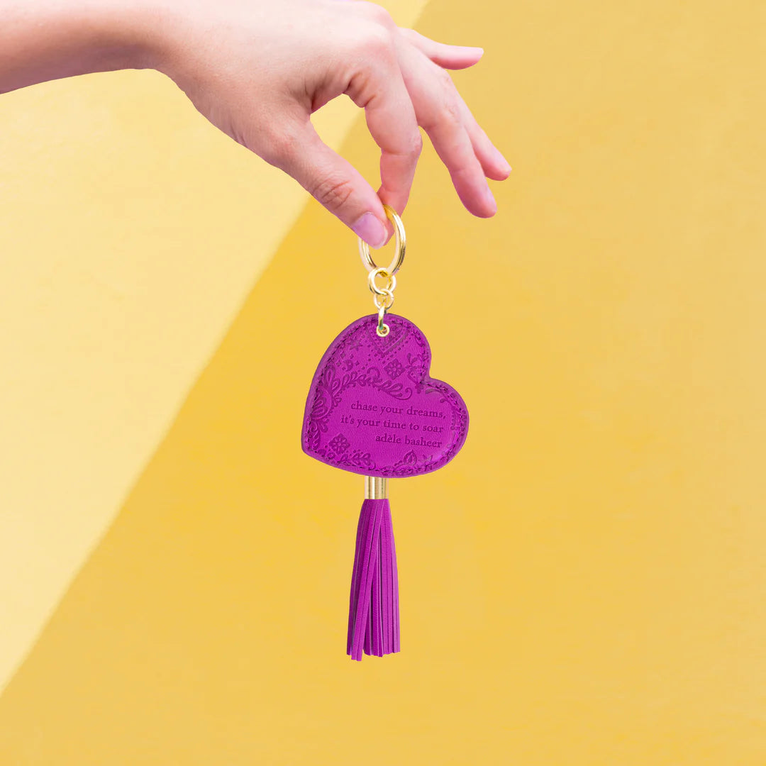 Faux Leather Key Chain - Berry Bliss