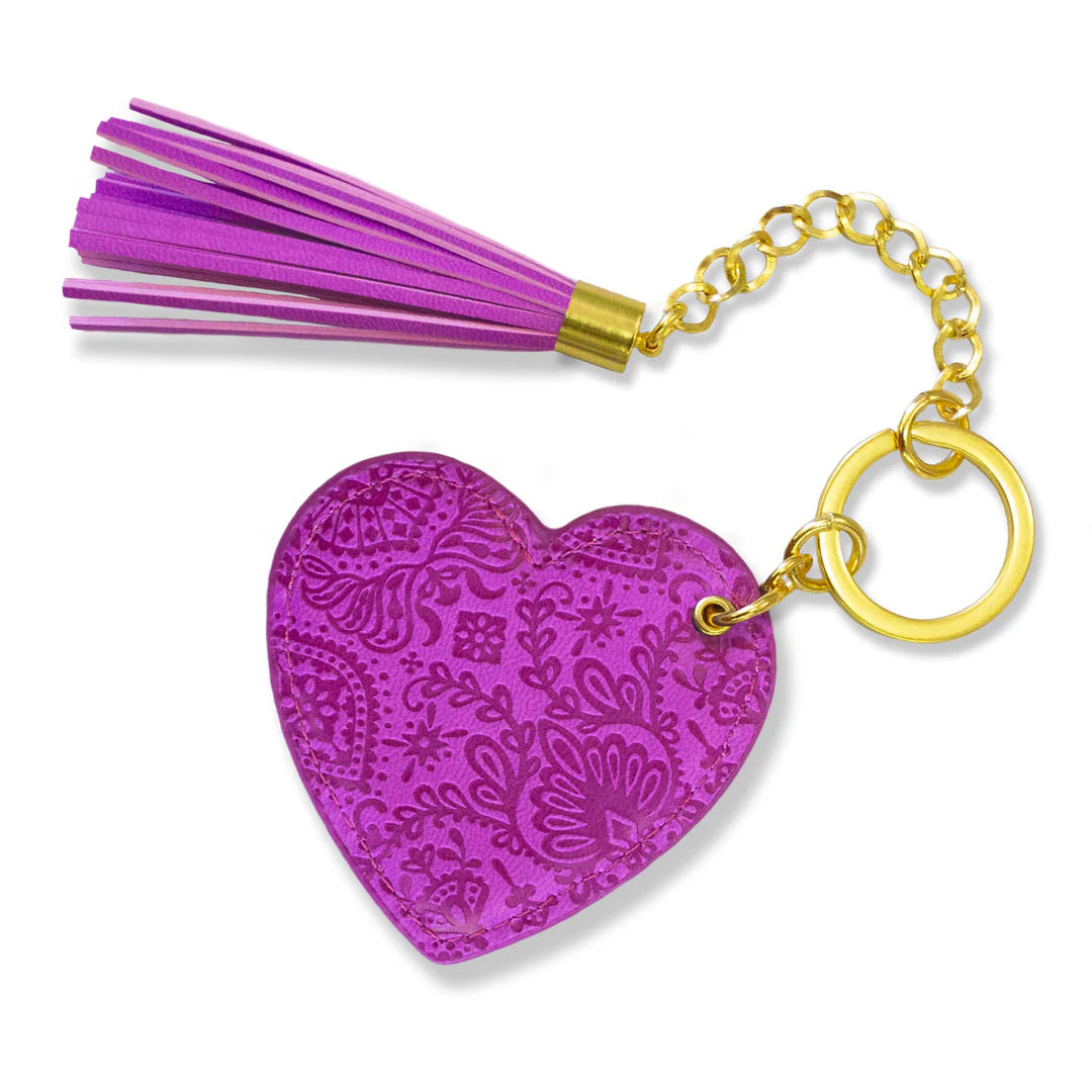Faux Leather Key Chain - Berry Bliss