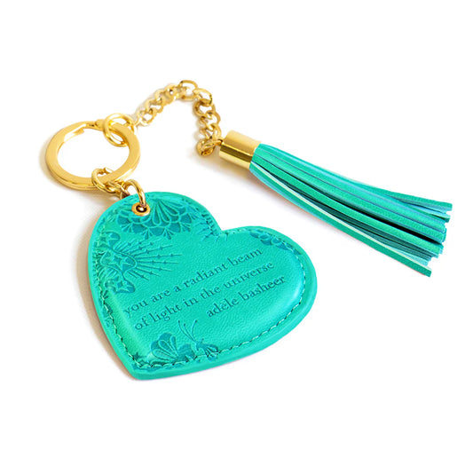 Faux Leather Key Chain - Turquoise Twist