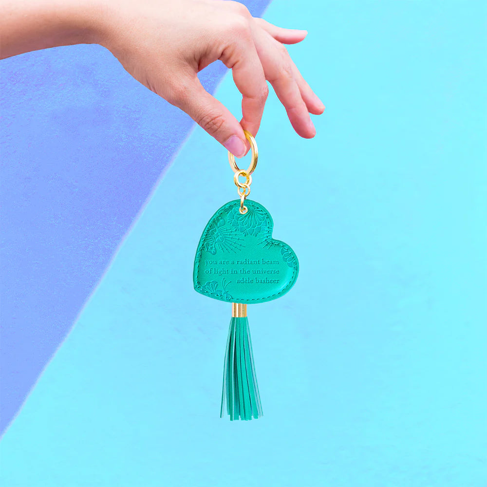 Faux Leather Key Chain - Turquoise Twist