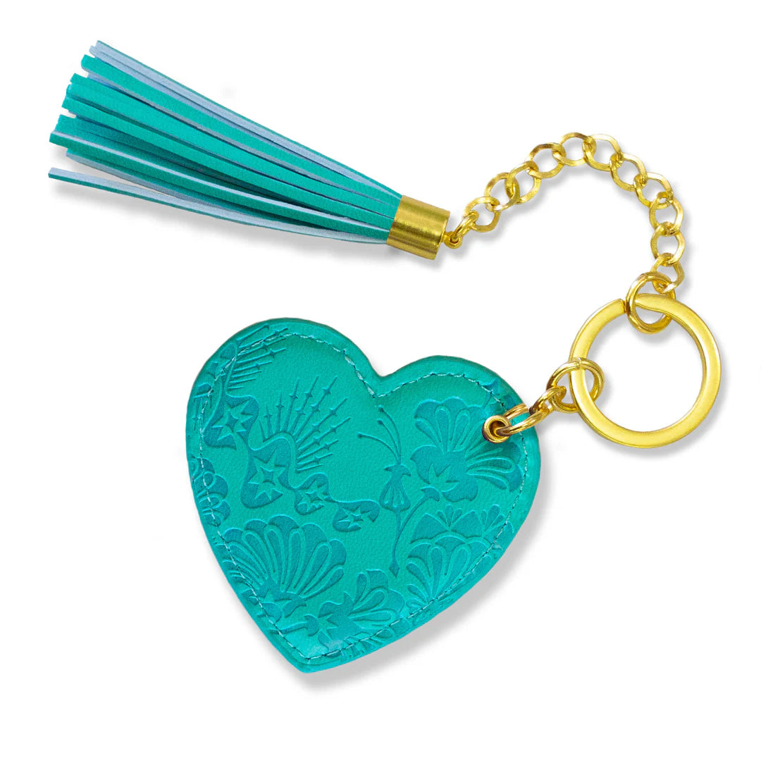 Faux Leather Key Chain - Turquoise Twist