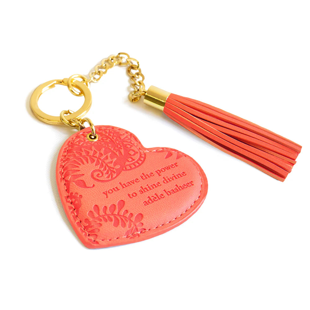 Faux Leather Key Chain - Peach