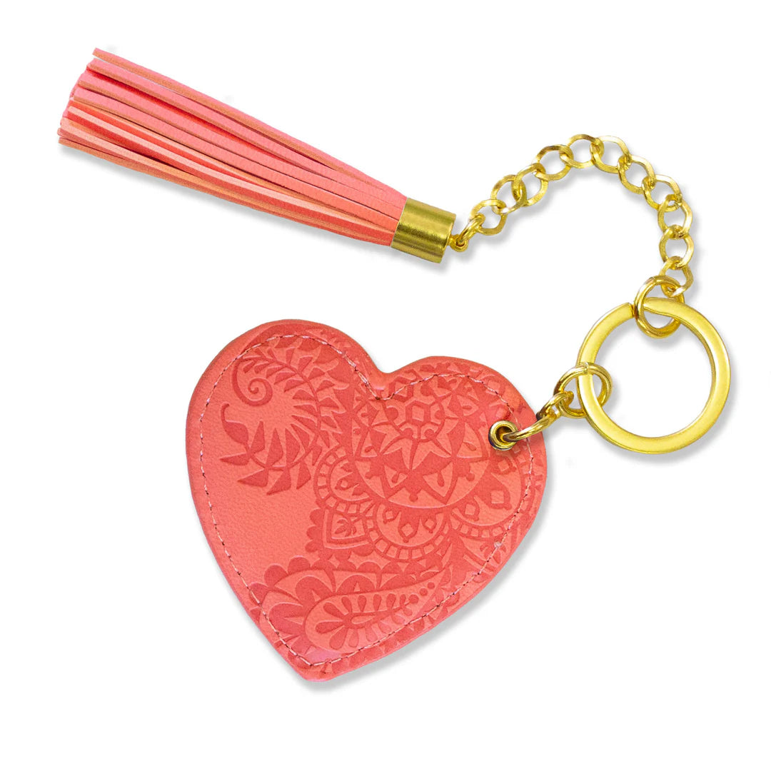 Faux Leather Key Chain - Peach